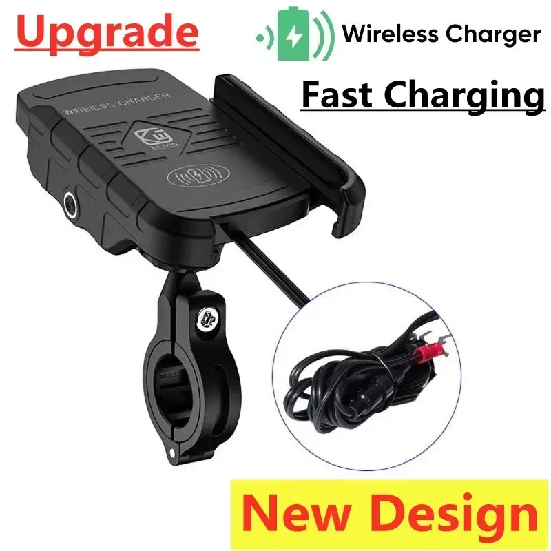 Phone Mount Handlebar - Motorcycle Holder With Wireless Charge Motorbike