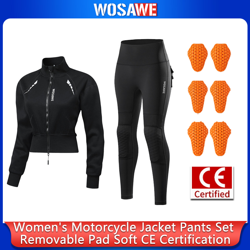 Motorcycle Gear Jacket Women - WOSAWE Women Motorcycle Riding Suit CE