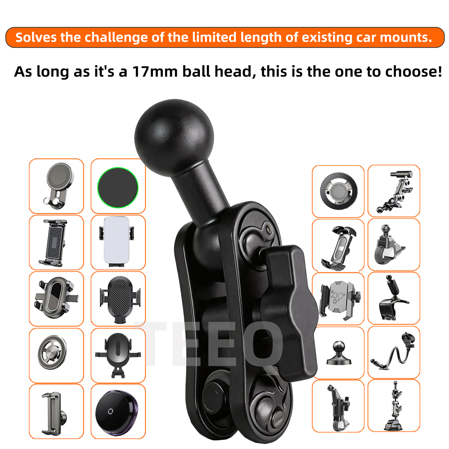 Phone Mount Handlebar - Car Phone Holder Aluminum Alloy Extension