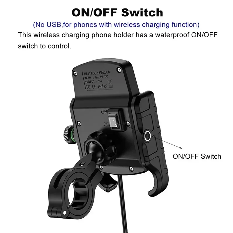 Motorcycle Holder With Wireles – обзор и цена Phone Mount Handlebar