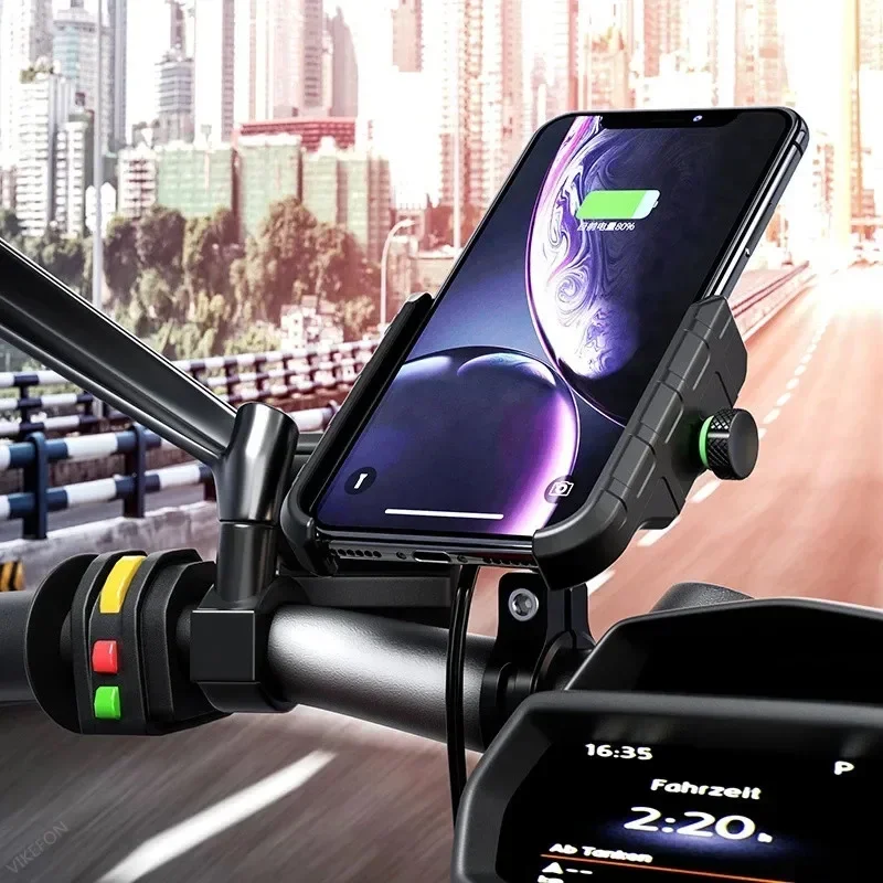 Motorcycle Holder With Wireles – обзор и цена Phone Mount Handlebar