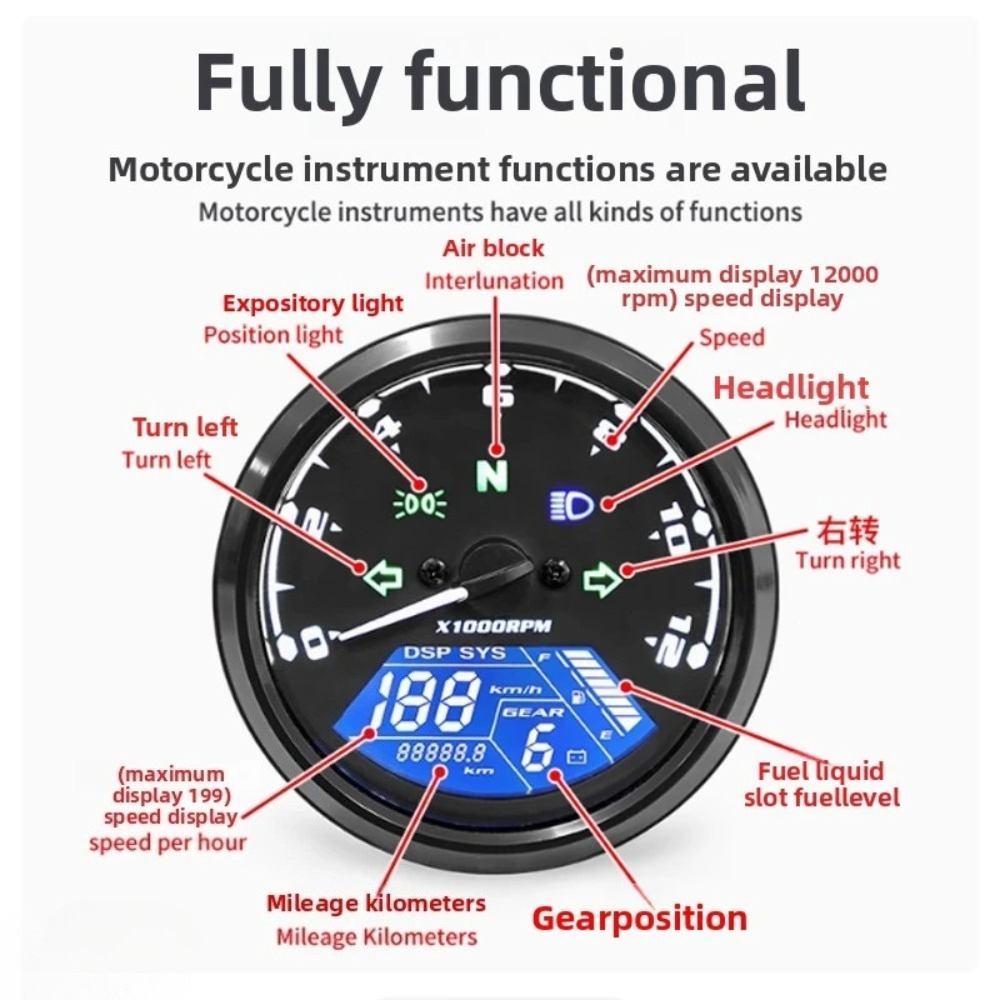 Universal Motorcycle Meter Spe – обзор и цена Motorcycle Gear Indicator